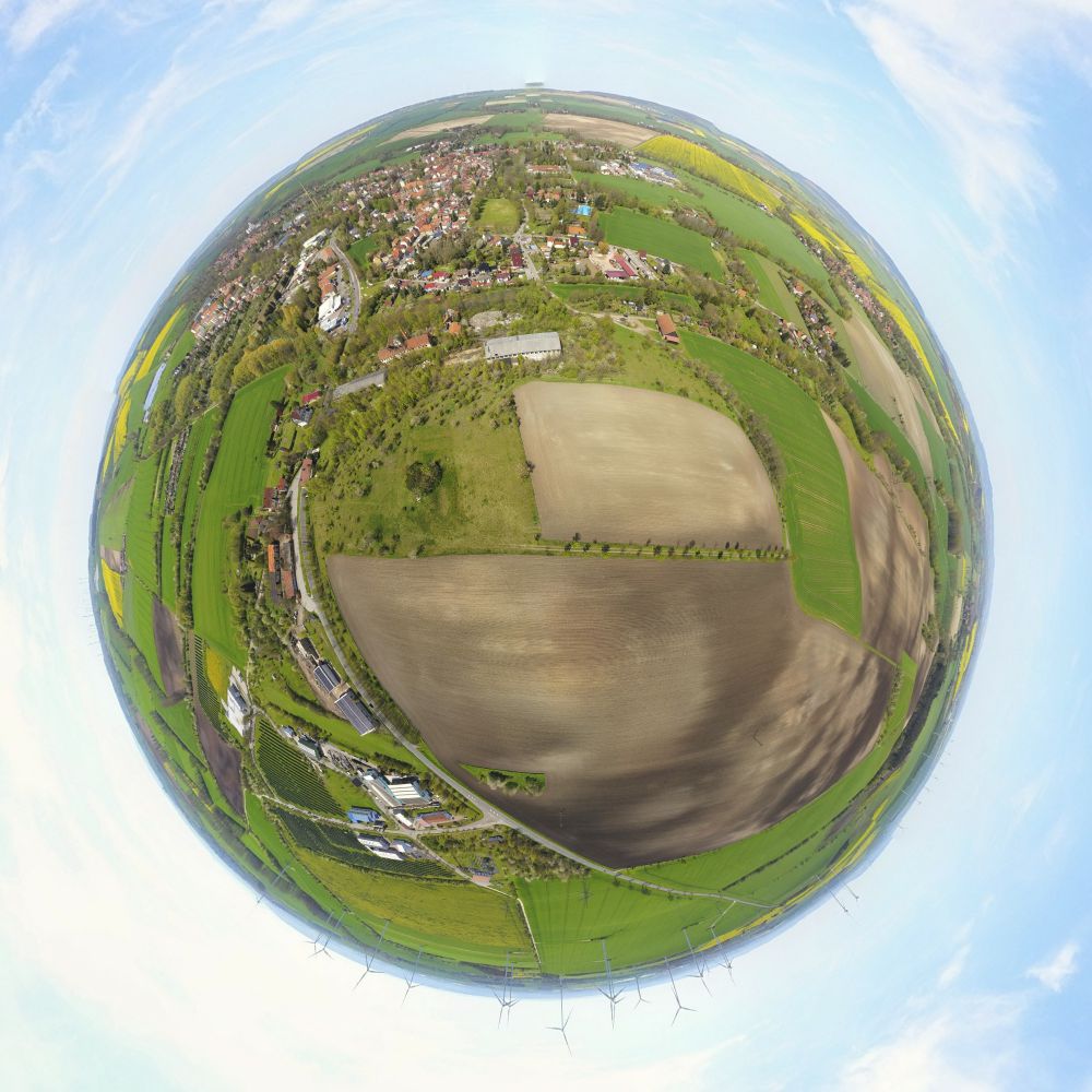 Gesamtansicht Greußen als tiny planet erstellt aus einer 360° Fotografie.