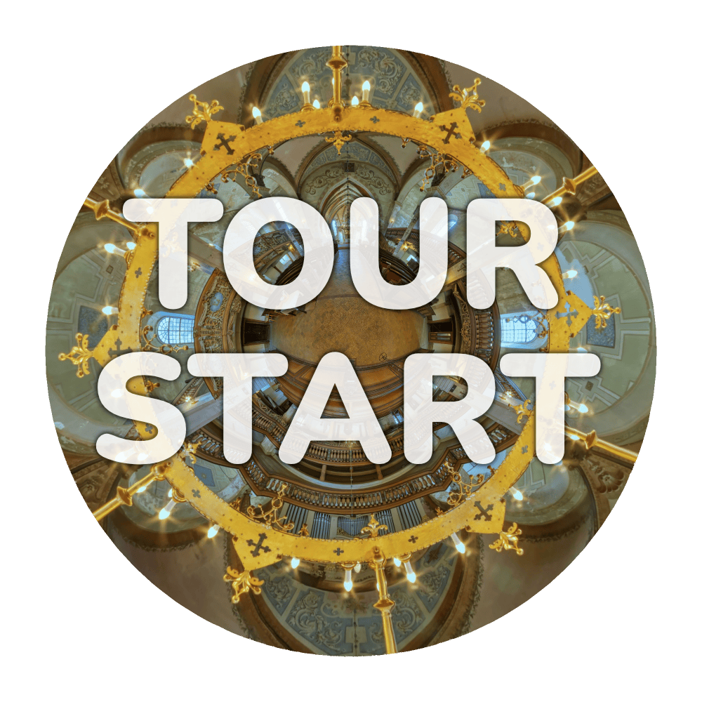 Innenaufnahme aus der virtuellen Kirchentour der St. Martinikirche in Greußen/Thüringen. 